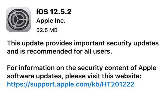 滕州苹果手机维修分享iOS12.5.2发布，建议所有老苹果用户安装 
